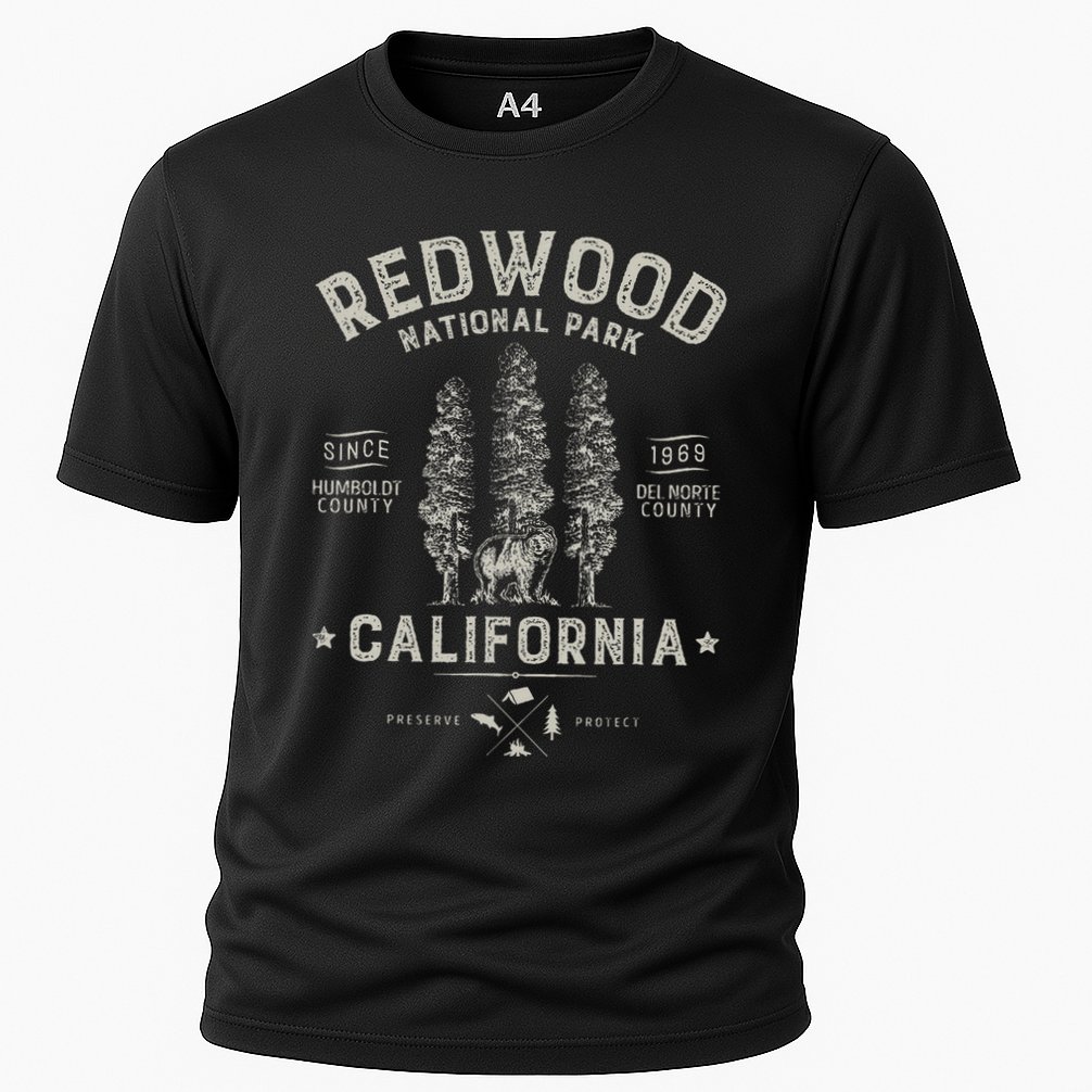 Redwood National Park Vintage California Bear Gifts Performance Shirt