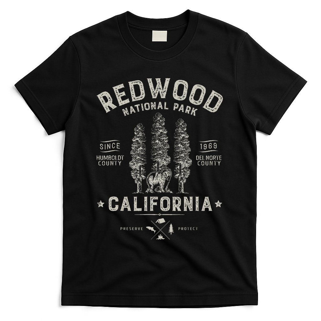 Redwood National Park Vintage California Bear Gifts T-Shirt
