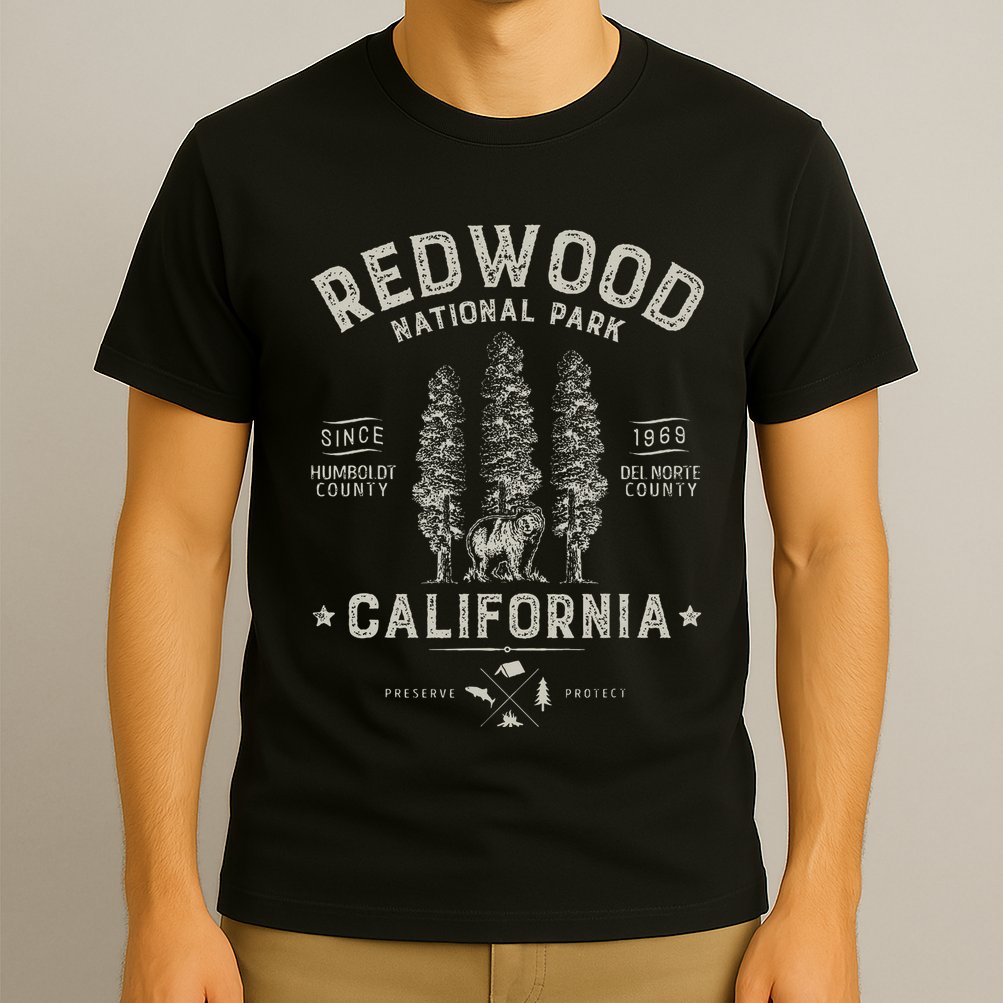 Redwood National Park Vintage California Bear Gifts T-Shirt