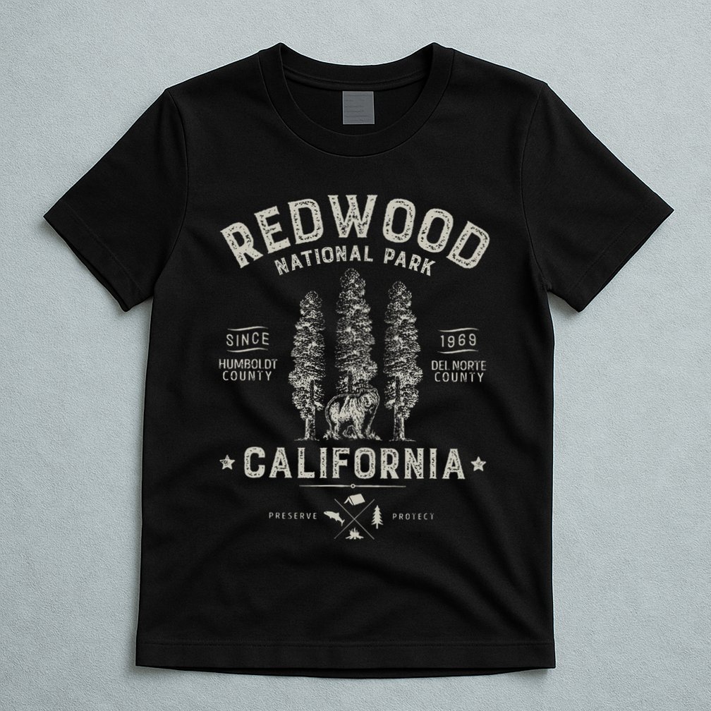 Redwood National Park Vintage California Bear Gifts T-Shirt