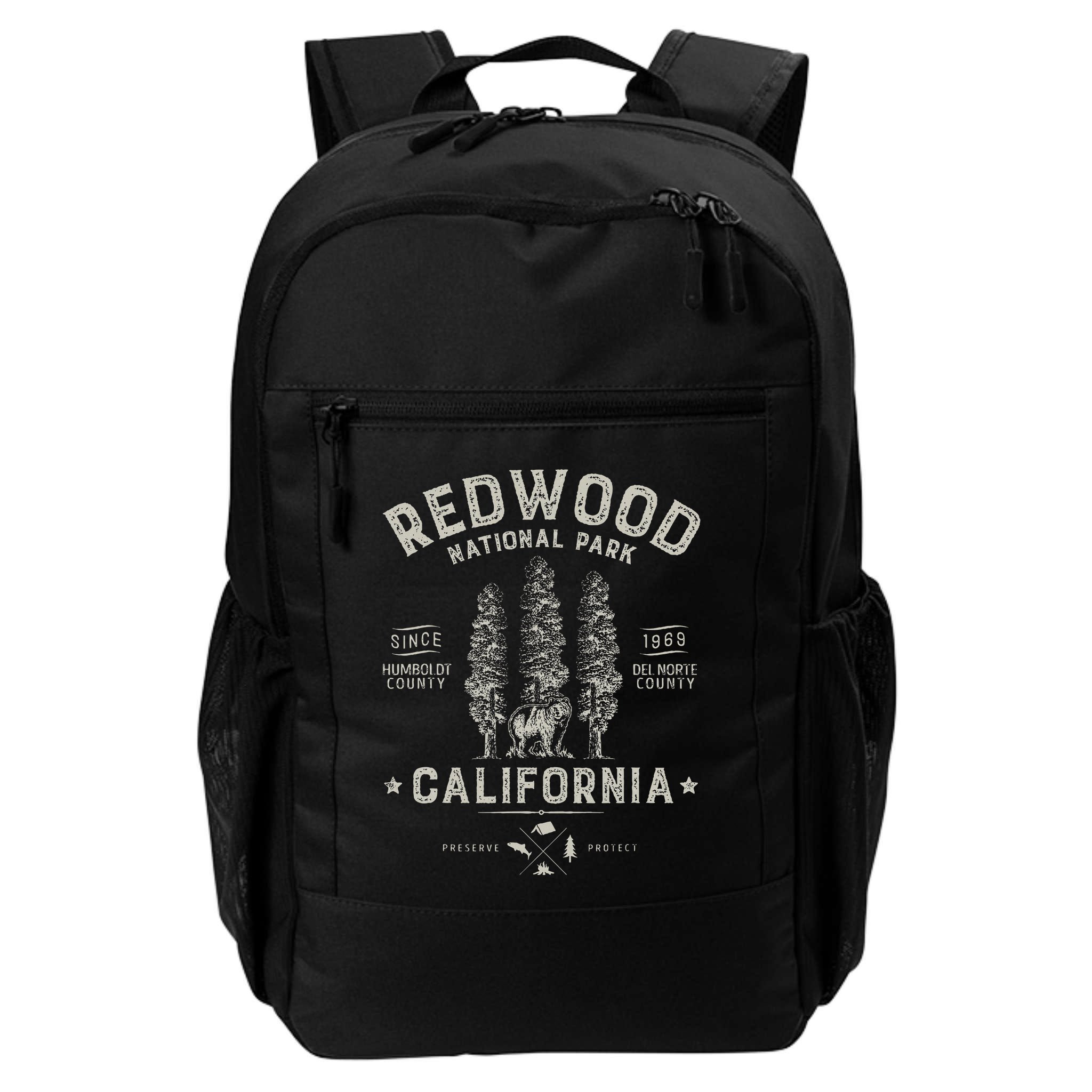 Redwood National Park Vintage California Bear Gifts Backpack