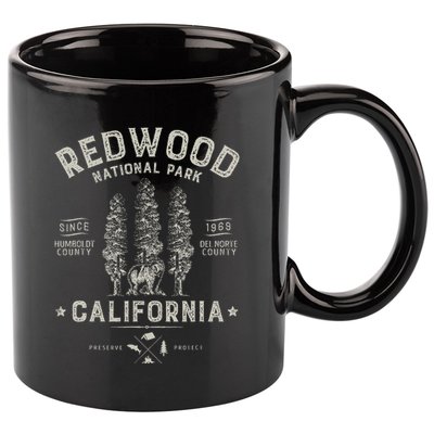 Redwood National Park Vintage California Bear Gifts 11oz C Handle Ceramic Mug