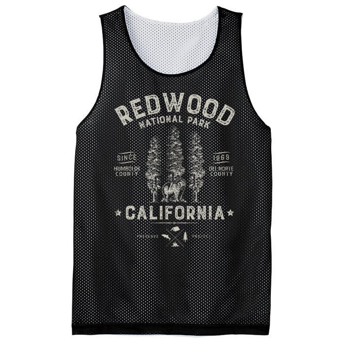 Redwood National Park Vintage California Bear Gifts Mesh Reversible Basketball Jersey Tank