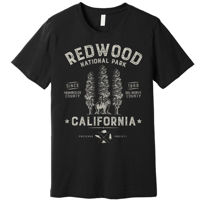 Redwood National Park Vintage California Bear Gifts Premium T-Shirt