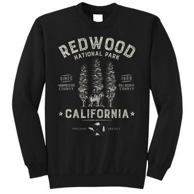 Redwood National Park Vintage California Bear Gifts Tall Sweatshirt