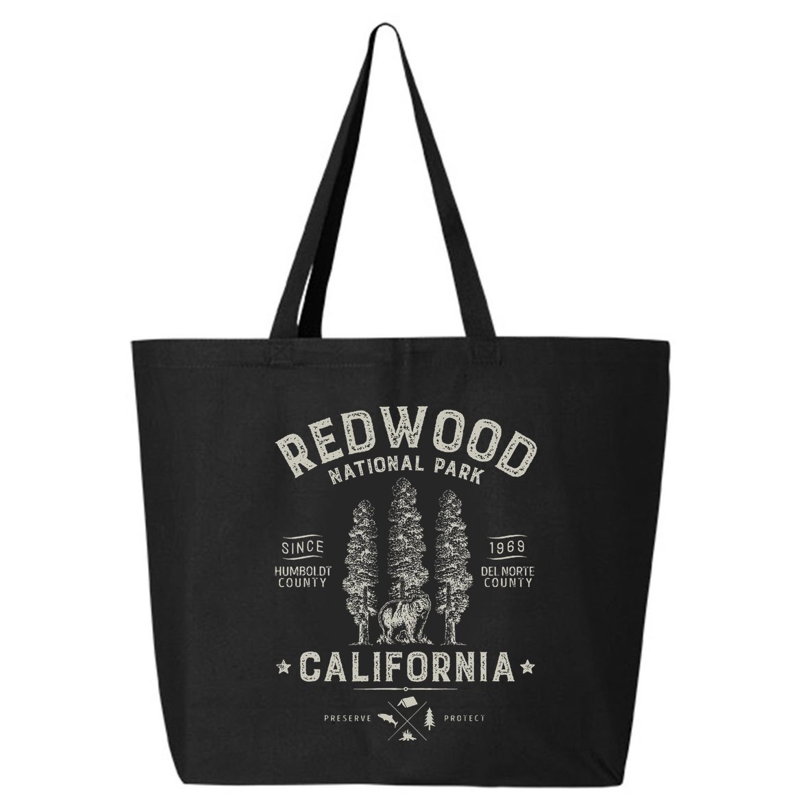 Redwood National Park Vintage California Bear Gifts 25L Jumbo Tote