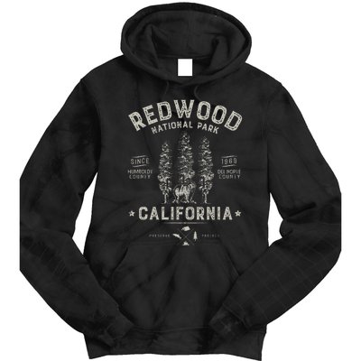 Redwood National Park Vintage California Bear Gifts Tie Dye Hoodie