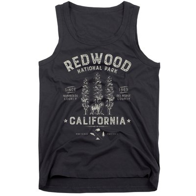 Redwood National Park Vintage California Bear Gifts Tank Top