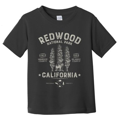 Redwood National Park Vintage California Bear Gifts Toddler T-Shirt
