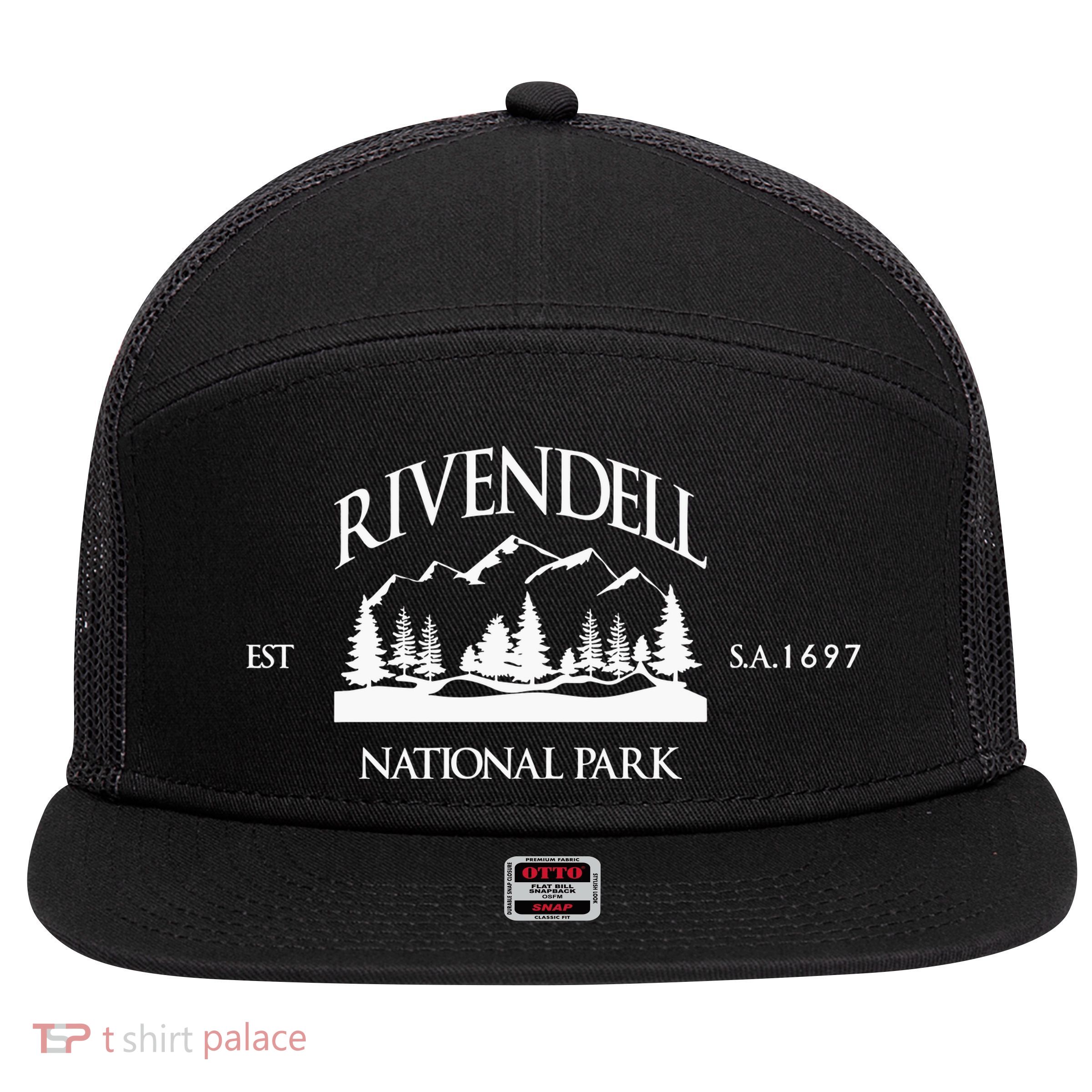 Rivendell National Park Lotr 7 Panel Mesh Trucker Snapback Hat