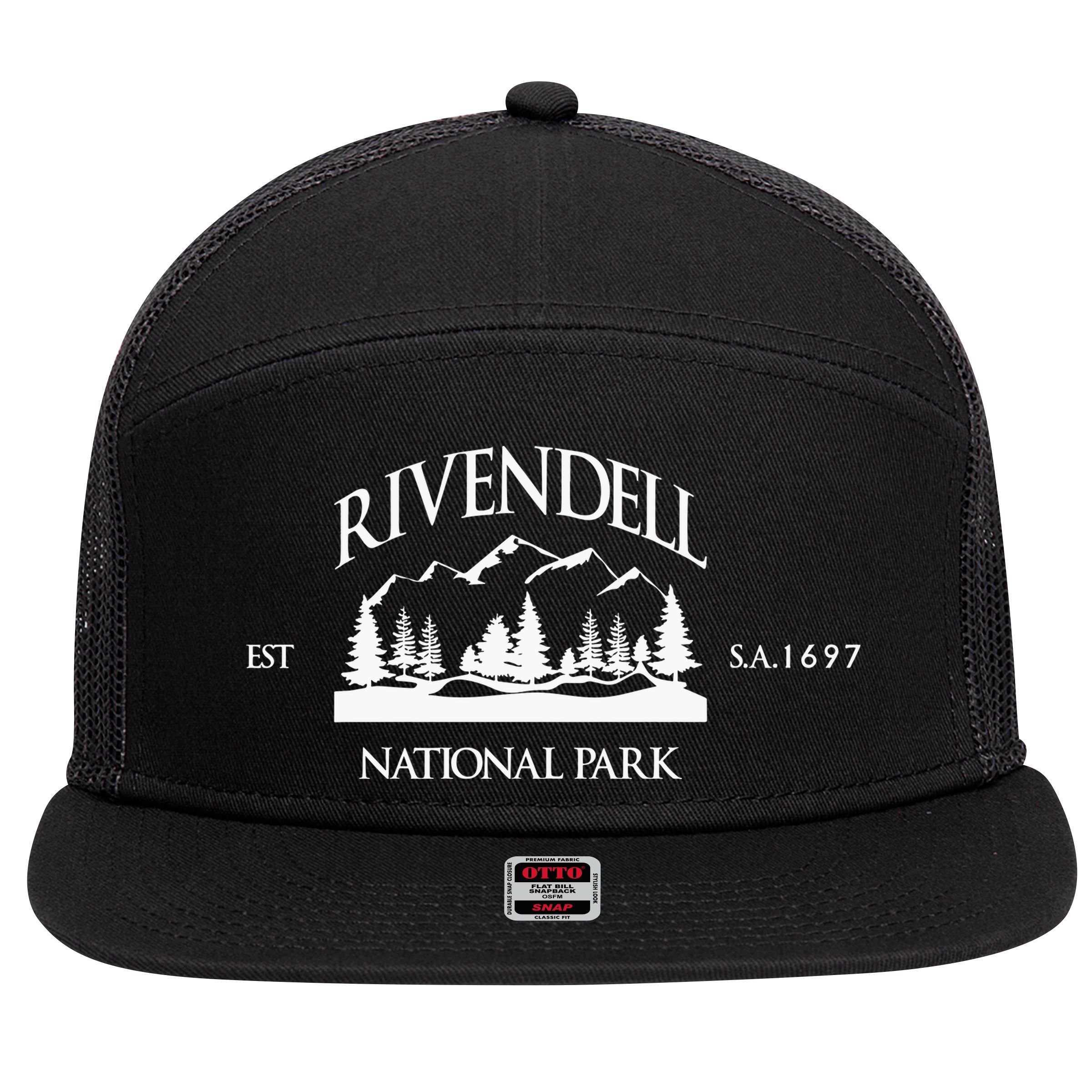Rivendell National Park Lotr 7 Panel Mesh Trucker Snapback Hat