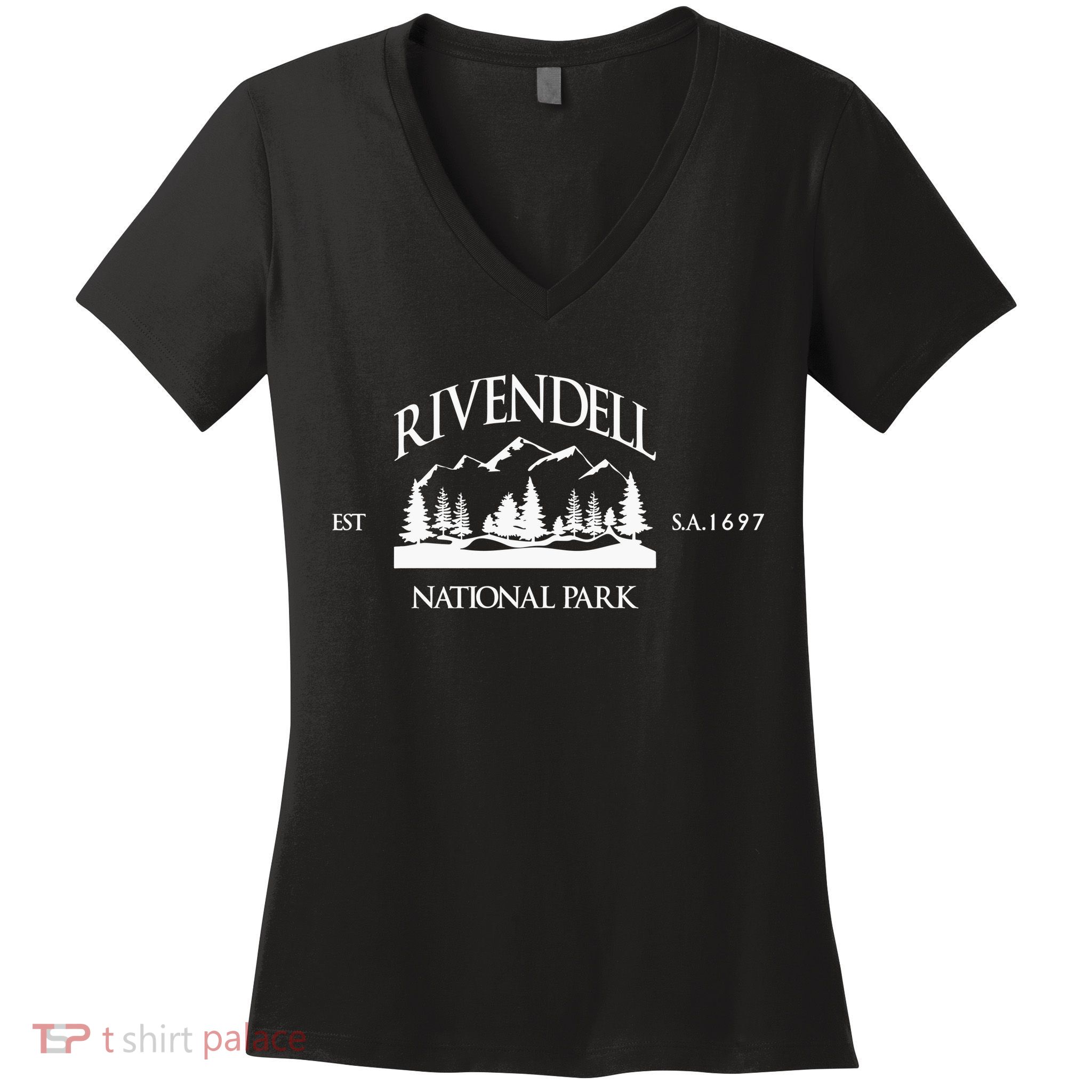 Rivendell National Park Lotr Women's V-Neck T-Shirt