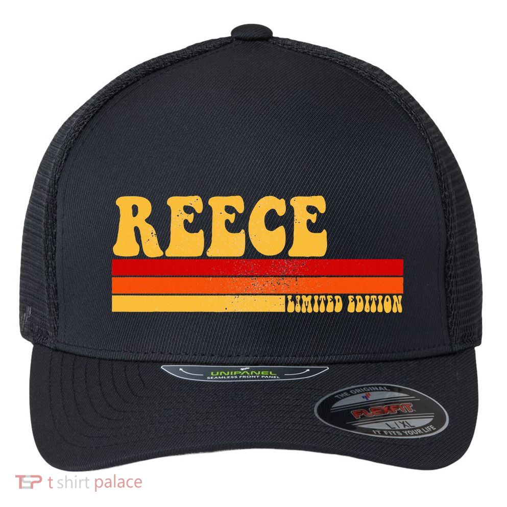 Reece Name Personalized Idea Retro Vintage Reece Flexfit Unipanel Trucker Cap
