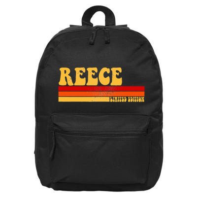 Reece Name Personalized Idea Retro Vintage Reece 16 in Basic Backpack