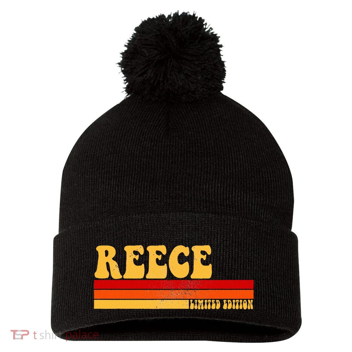 Reece Name Personalized Idea Retro Vintage Reece Pom Pom 12in Knit Beanie