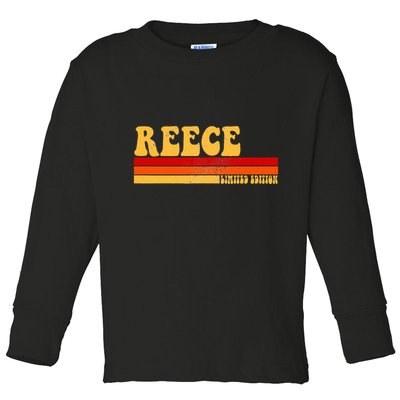 Reece Name Personalized Idea Retro Vintage Reece Toddler Long Sleeve Shirt