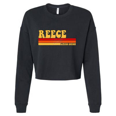 Reece Name Personalized Idea Retro Vintage Reece Cropped Pullover Crew