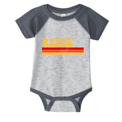 Reece Name Personalized Idea Retro Vintage Reece Infant Baby Jersey Bodysuit