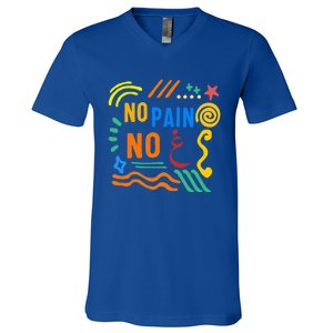 Ramadan No Pain No Gain Adult Muslim Arabic Letters Gym Love Gift V-Neck T-Shirt