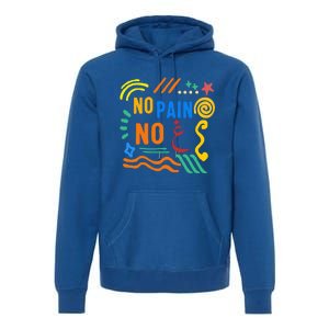 Ramadan No Pain No Gain Adult Muslim Arabic Letters Gym Love Gift Premium Hoodie