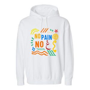 Ramadan No Pain No Gain Adult Muslim Arabic Letters Gym Love Gift Garment-Dyed Fleece Hoodie