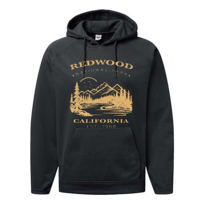 Redwood National Park Hiking Camping Performance Fleece Hoodie