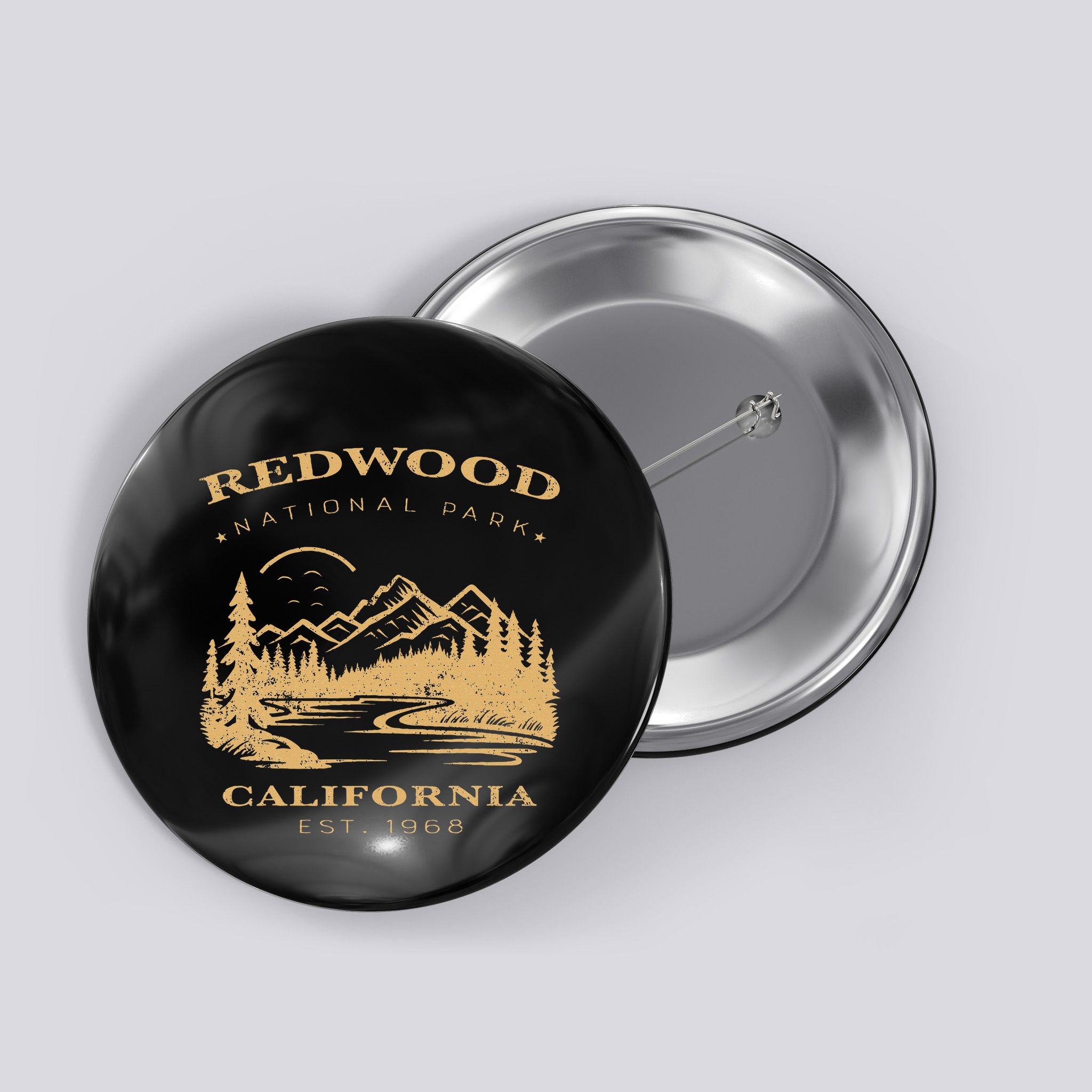 Redwood National Park Hiking Camping Button