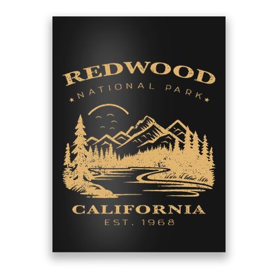 Redwood National Park Hiking Camping Poster