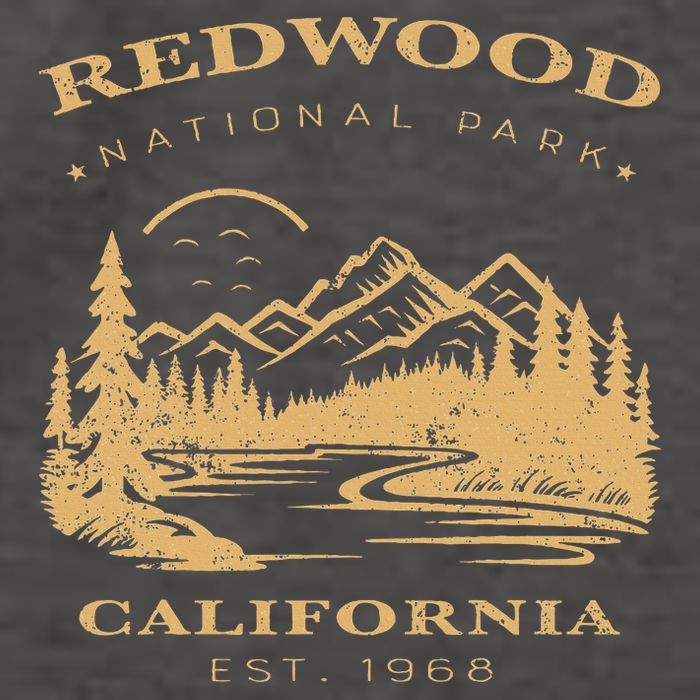 Redwood National Park Hiking Camping Vector Backpack