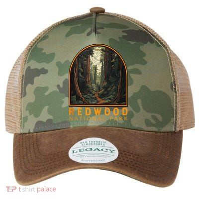 Redwood National Park Illustration Trail Emblem  Legacy Tie Dye Trucker Hat