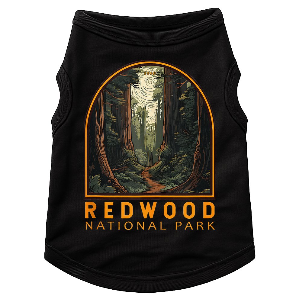 Redwood National Park Illustration Trail Emblem  Doggie Tank