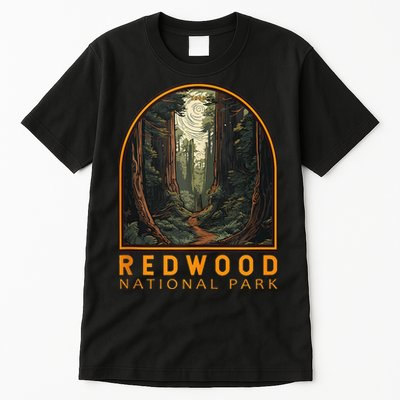 Redwood National Park Illustration Trail Emblem  Tall T-Shirt