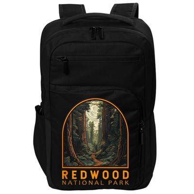 Redwood National Park Illustration Trail Emblem  Impact Tech Backpack