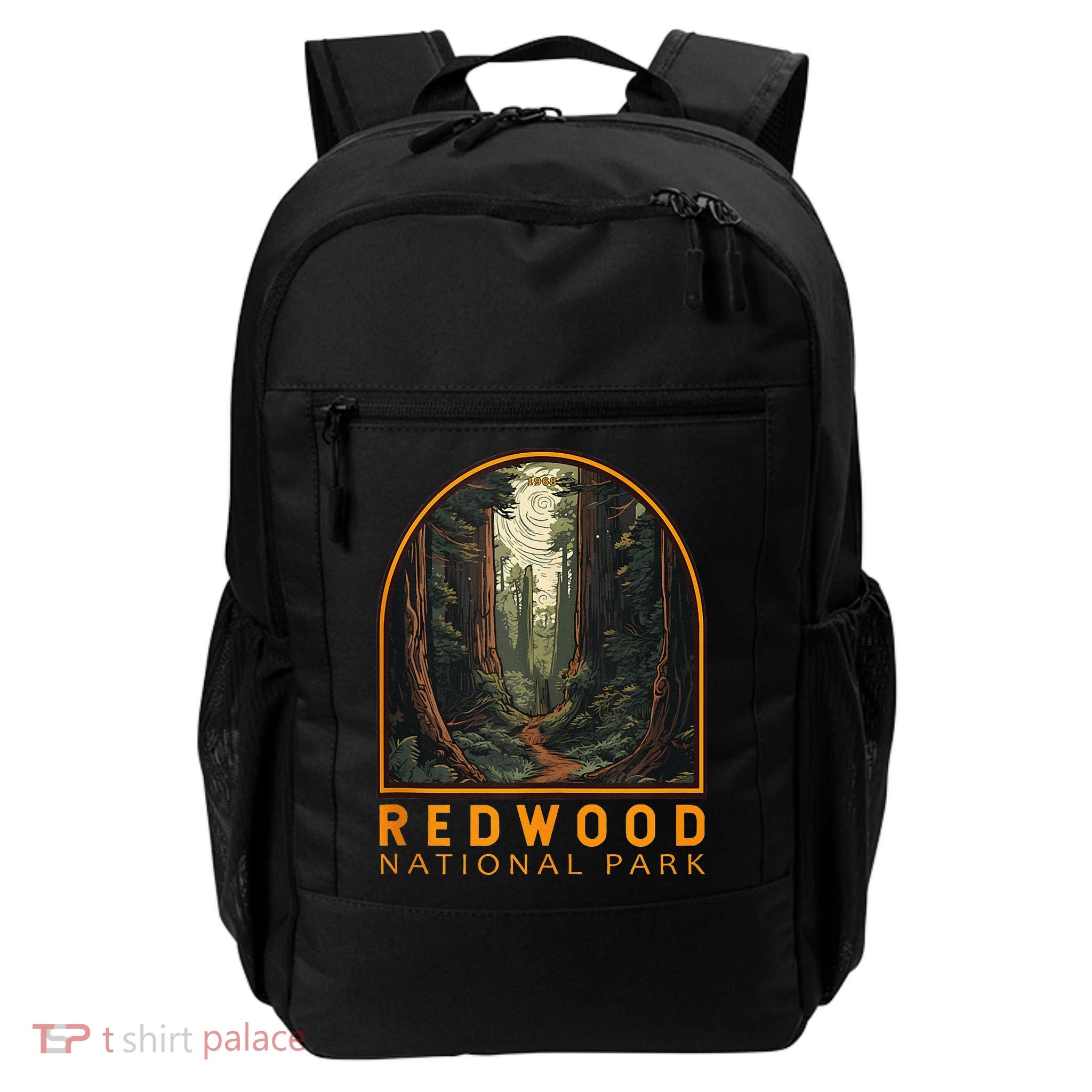Redwood National Park Illustration Trail Emblem  Backpack