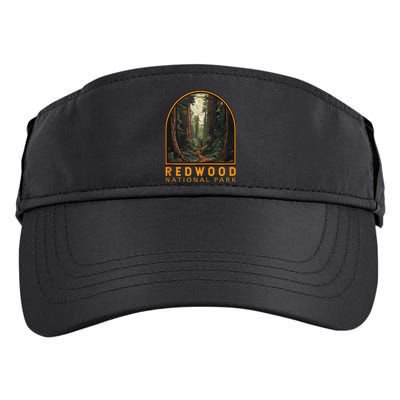 Redwood National Park Illustration Trail Emblem  Adult Drive Performance Visor