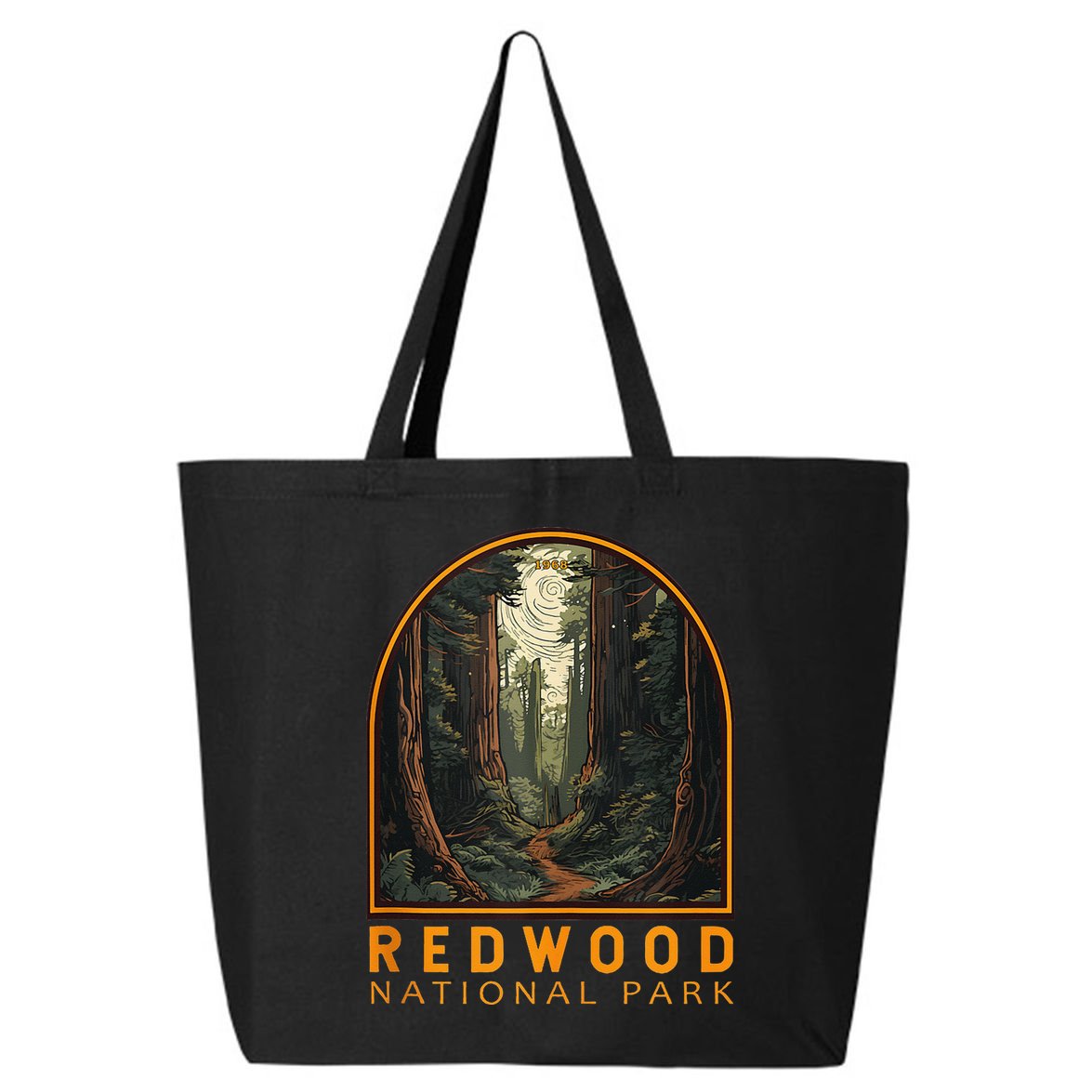 Redwood National Park Illustration Trail Emblem  25L Jumbo Tote