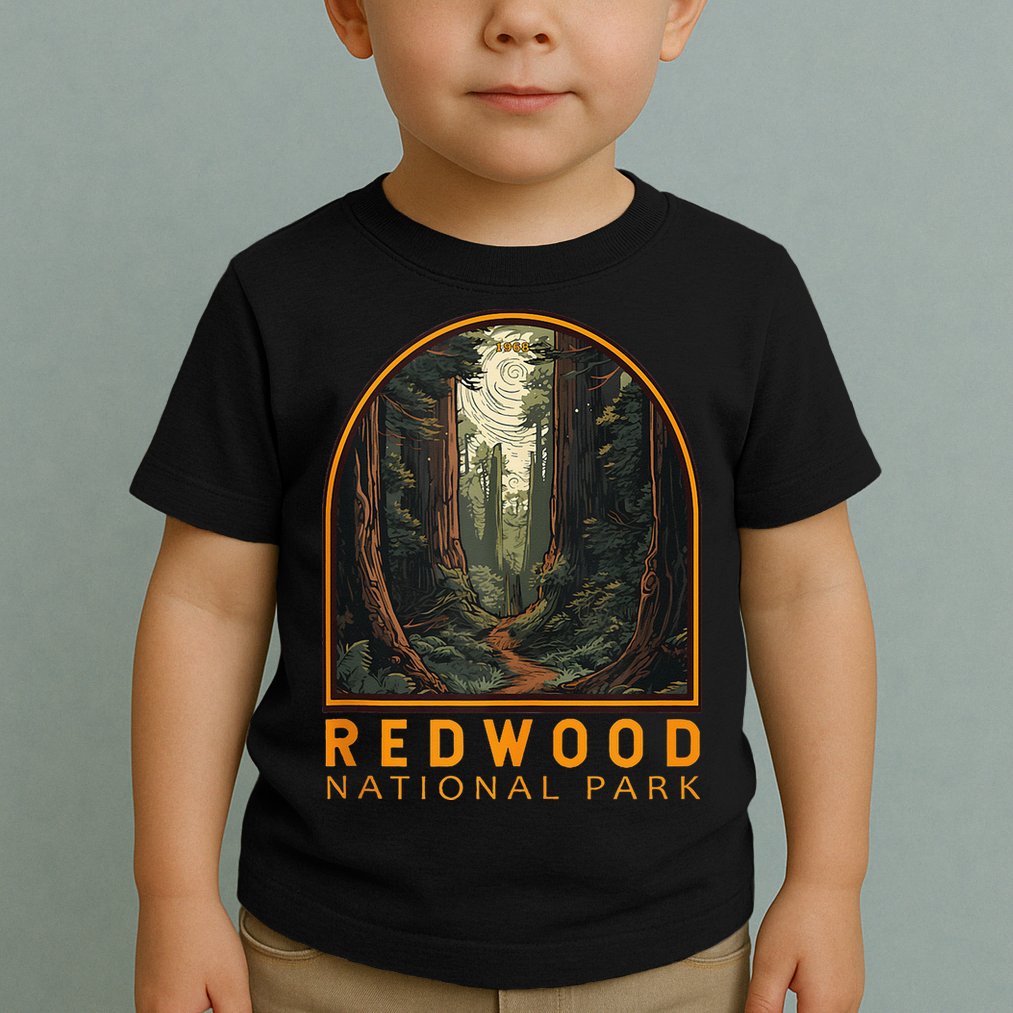 Redwood National Park Illustration Trail Emblem  Toddler T-Shirt