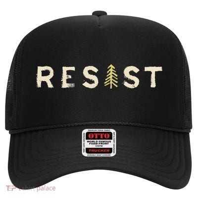 Resist National Parks Freedom Civil Rights Retro High Crown Mesh Back Trucker Hat