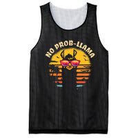 Retro No Probllama Vintage Llama Alpaca Gift Idea Mesh Reversible Basketball Jersey Tank