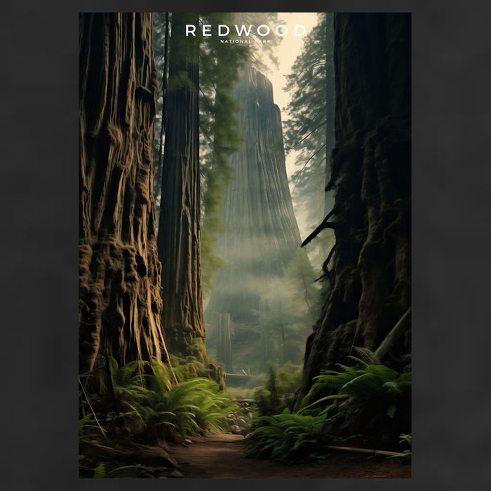 Redwood National Park 7 Panel Mesh Trucker Snapback Hat