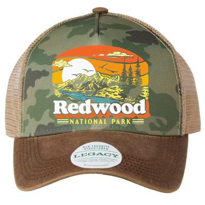 Redwood National Park Vintage 80s Retro California Mountains Legacy Tie Dye Trucker Hat