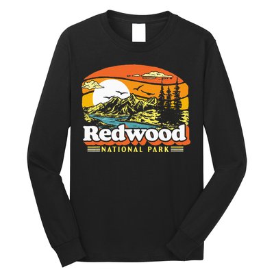Redwood National Park Vintage 80s Retro California Mountains Long Sleeve Shirt