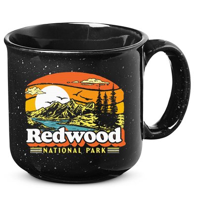 Redwood National Park Vintage 80s Retro California Mountains 15oz Campfire Ceramic Mug