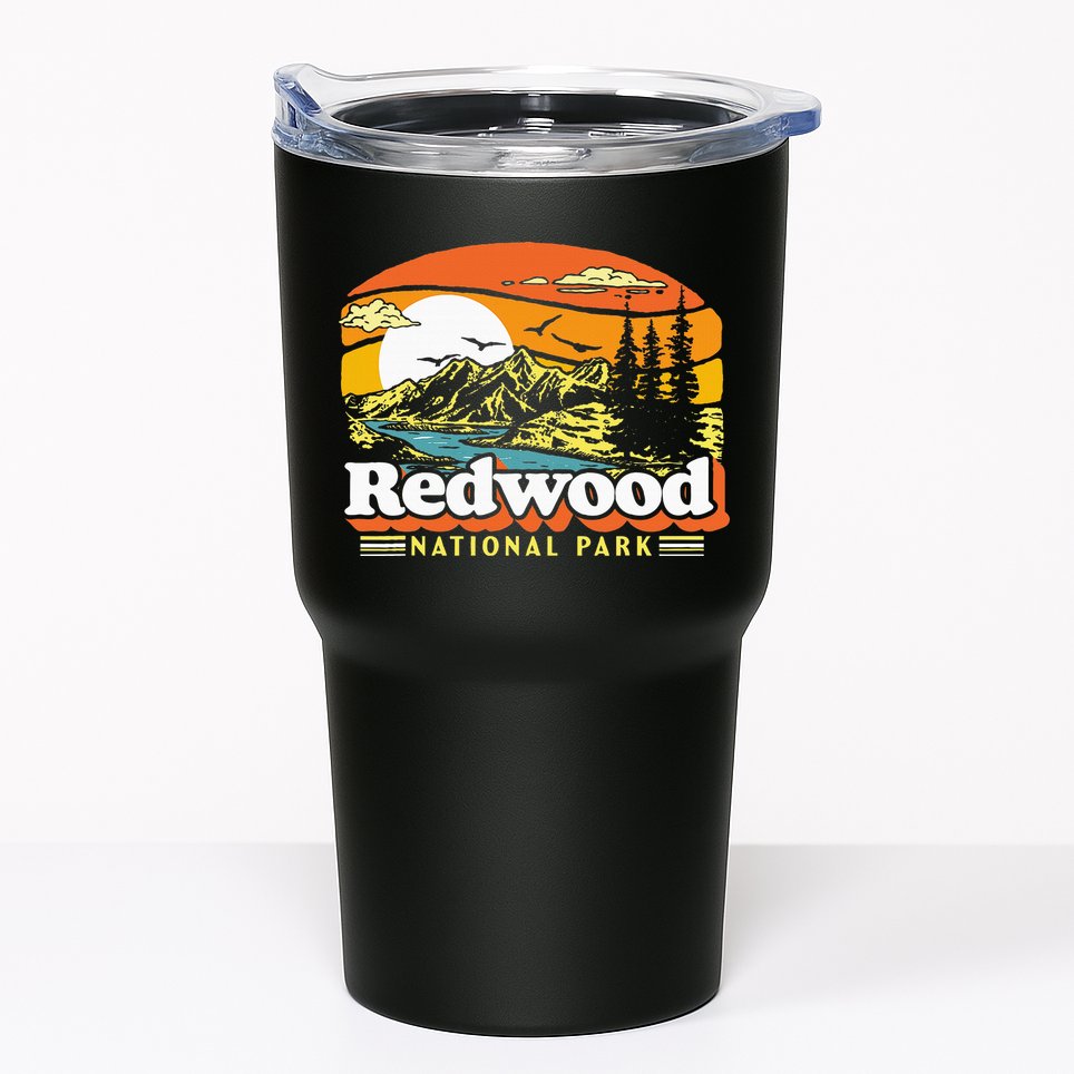 Redwood National Park Vintage 80s Retro California Mountains Tumbler