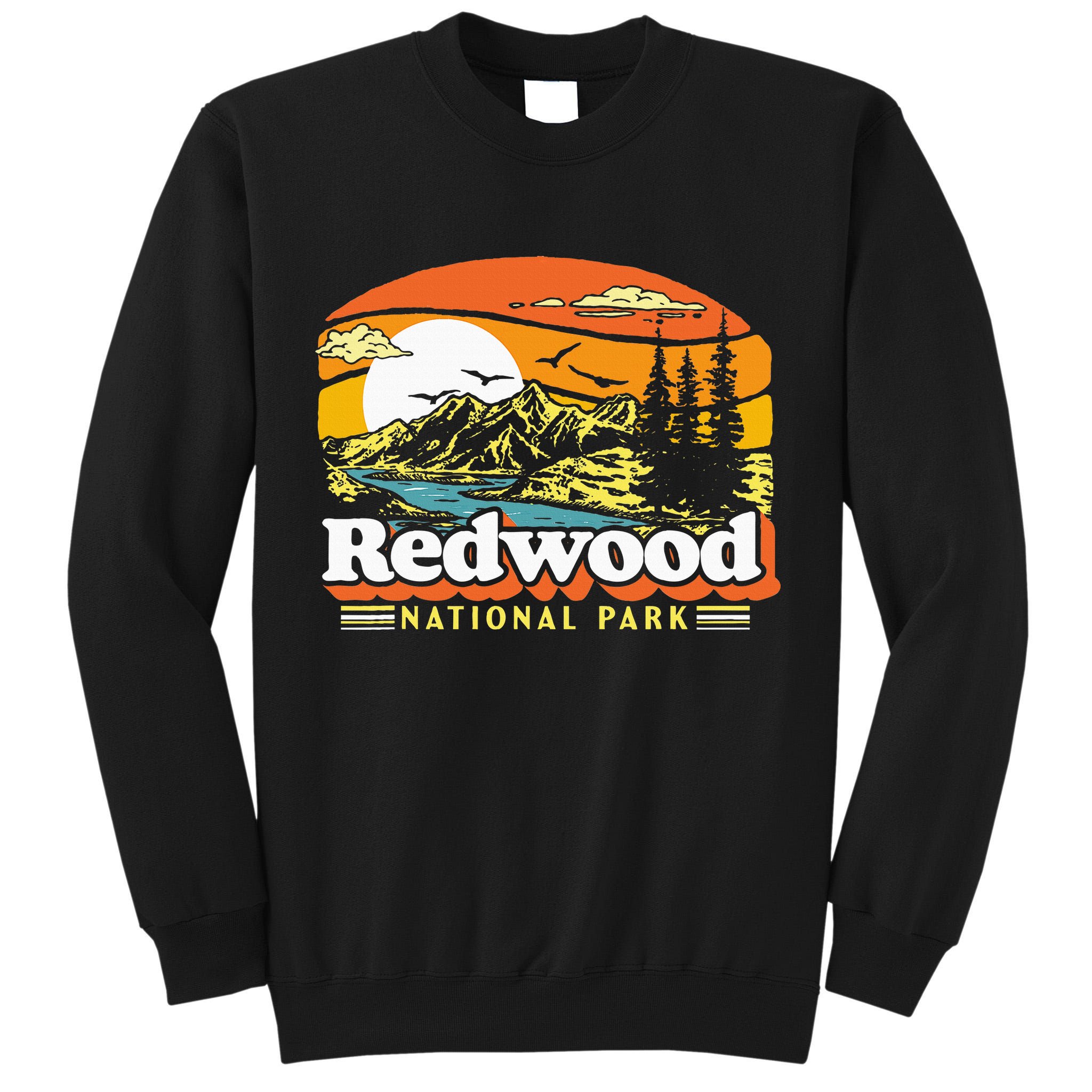 Redwood National Park Vintage 80s Retro California Mountains Tall Sweatshirt