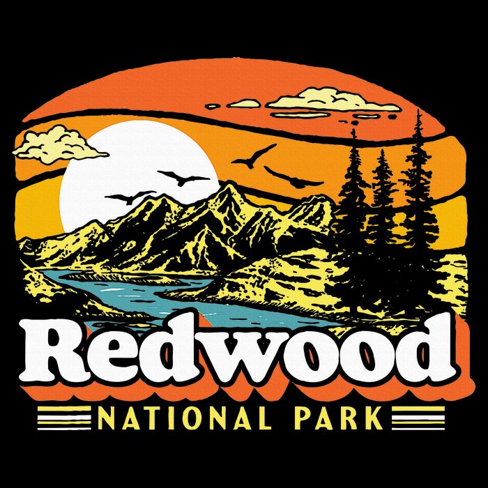 Redwood National Park Vintage 80s Retro California Mountains Womens Tank Top
