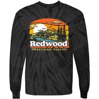 Redwood National Park Vintage 80s Retro California Mountains Tie-Dye Long Sleeve Shirt