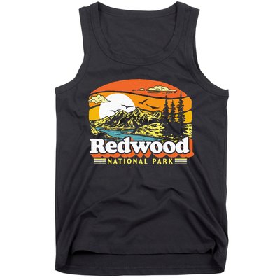 Redwood National Park Vintage 80s Retro California Mountains Tank Top
