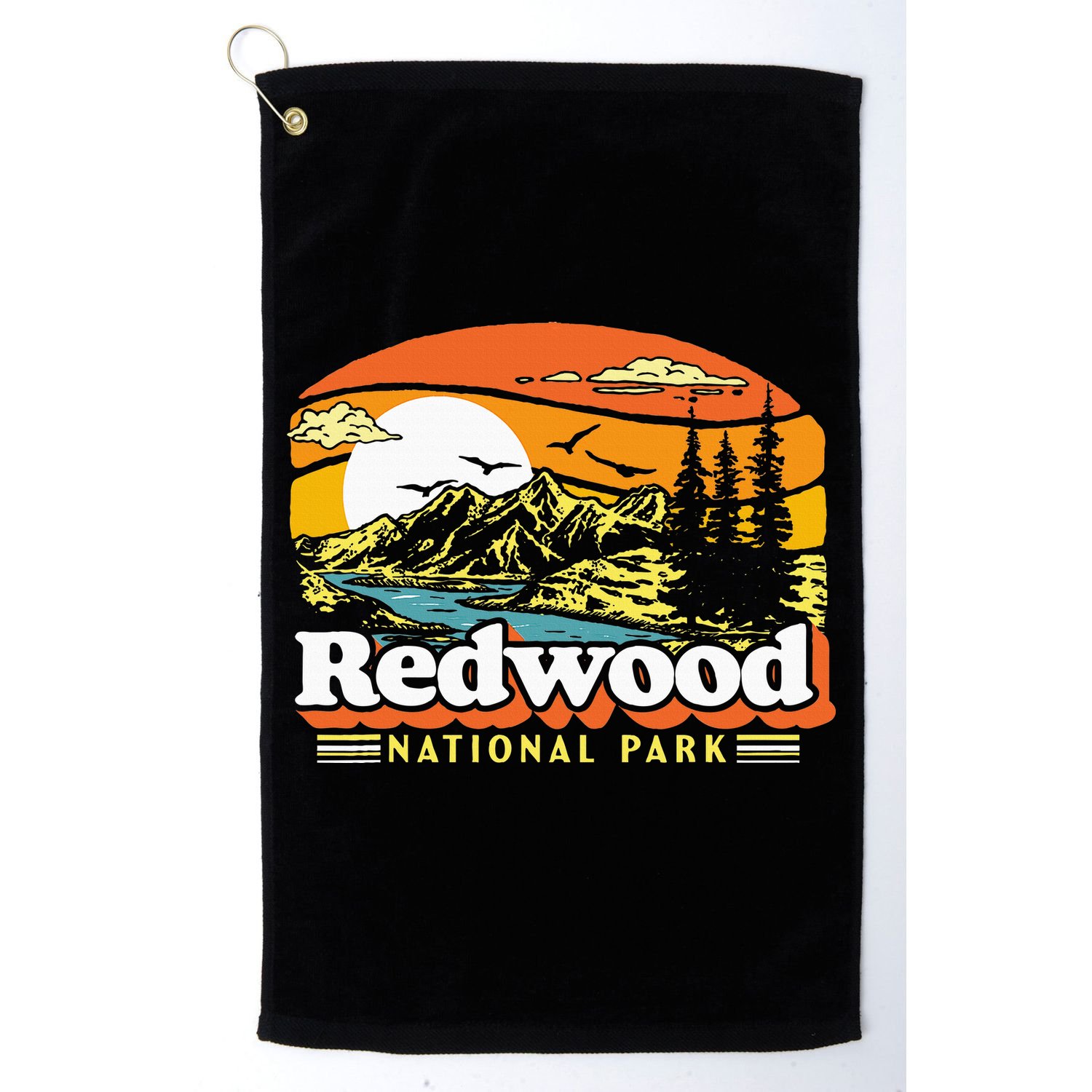 Redwood National Park Vintage 80s Retro California Mountains Golf Towel