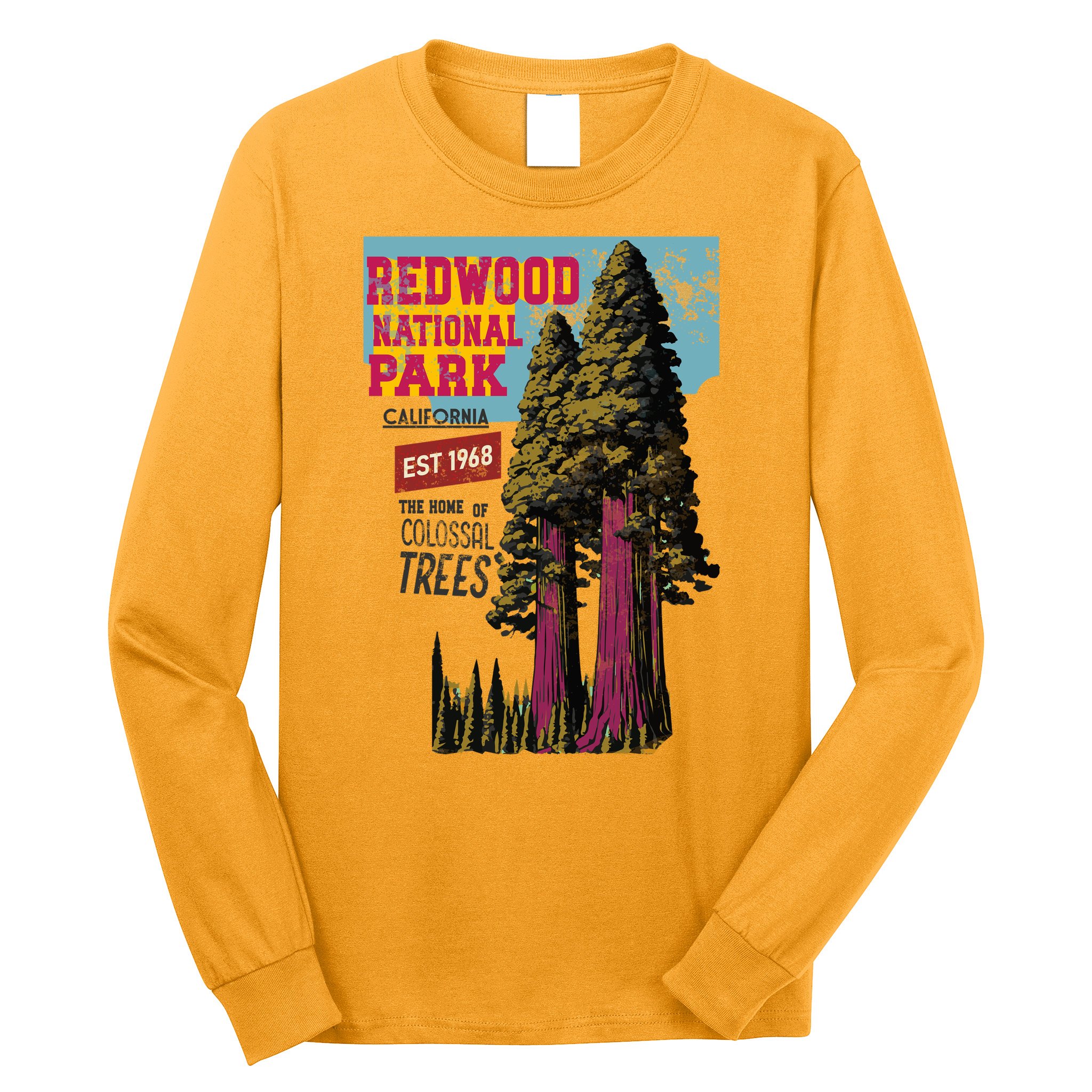 Redwood National Parks California Agedd Look Vintage Long Sleeve Shirt